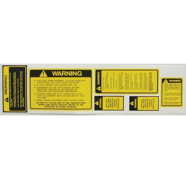 Aftermarket Tractor Safety Decal Set Fits Ford 6700 6710 7000 7600 7610 7700 7710 8000 8600 MAE30-1305 - main